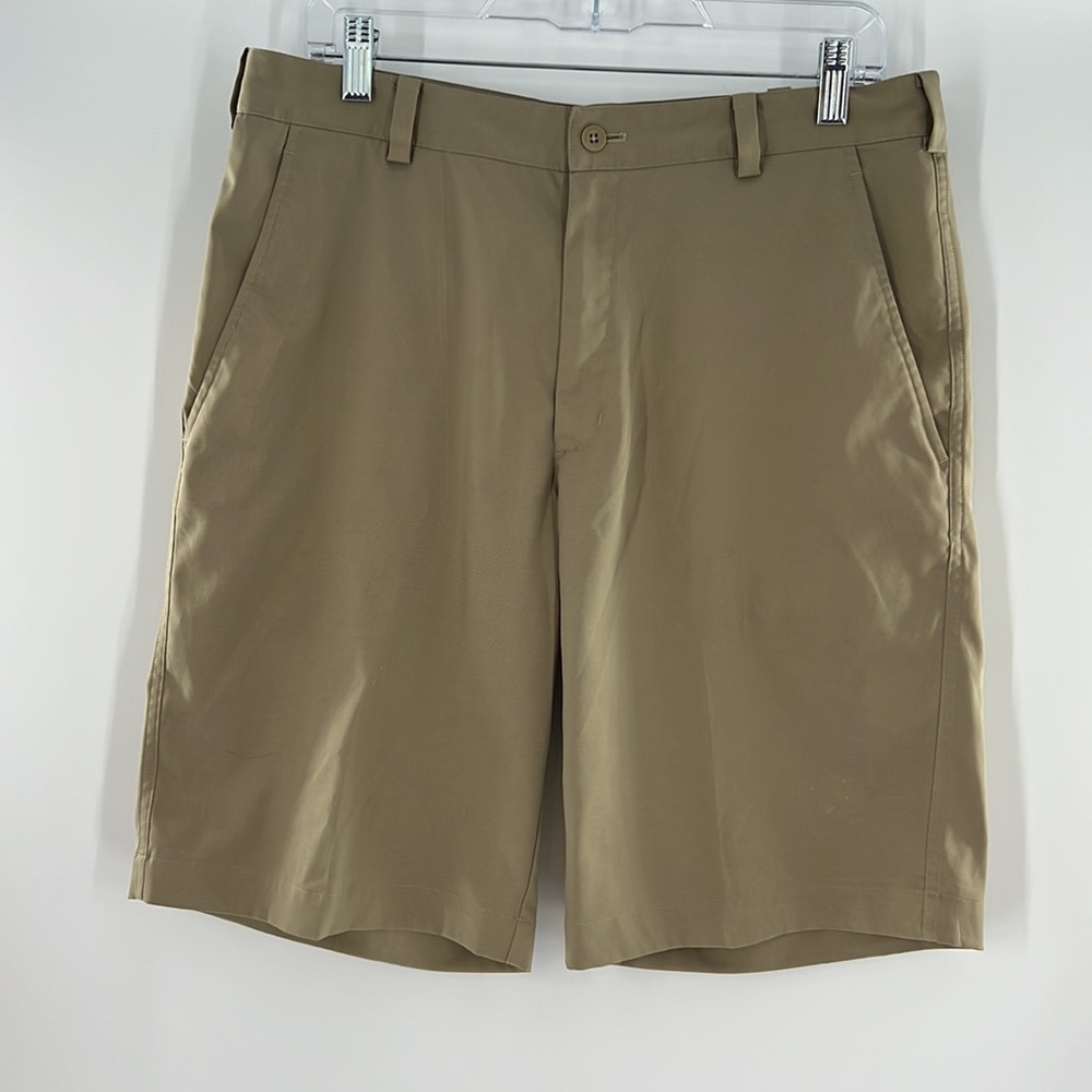 NIKE GOLF DRI-FIT HYRID 10.5 STRETCHY FIT TACKY WAISTBAND TAN GOLF SHORTS 32